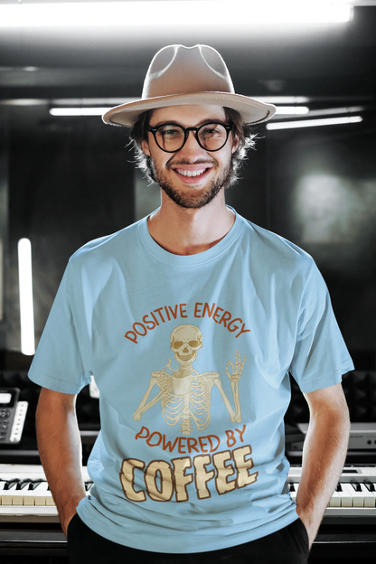 "Positive Energy Powered By Coffee" | Men’s Coffee Lovers T-shirt