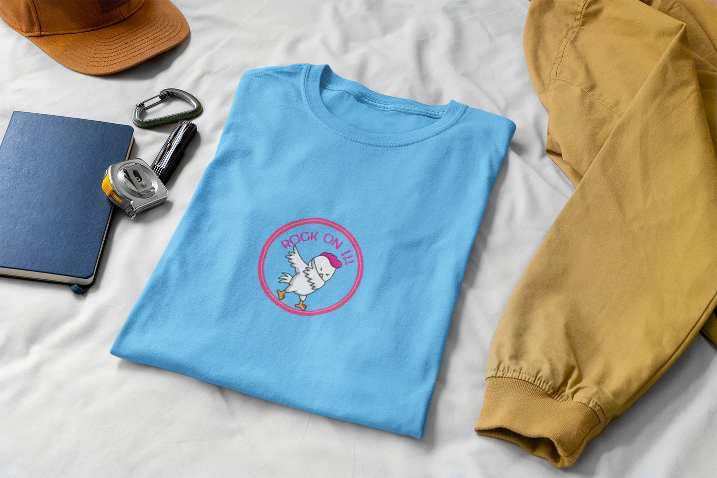 Rock On Dabbing Chicken Graphic T-Shirt for Men