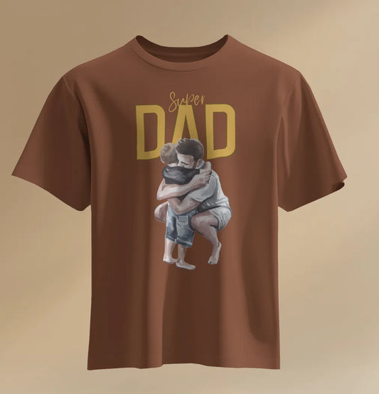 “Super Dad Hug” Rust T-Shirt – Tee for Father’s Day & Special Occasions