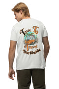 Time To Travel Worldwide' Double Impact Travel-Adventure T-Shirt | Men's Off-White T-shirt for Travel and Adventure Lovers