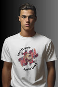 Travel Now Adult Later' Adventure Graphic T-Shirt | Men's Off-White T-shirt for Travel and Adventure Lovers